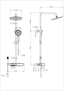 Душевая стойка Wonzon & Woghand Muse Forte WW-B3580-CR с термостатом хром